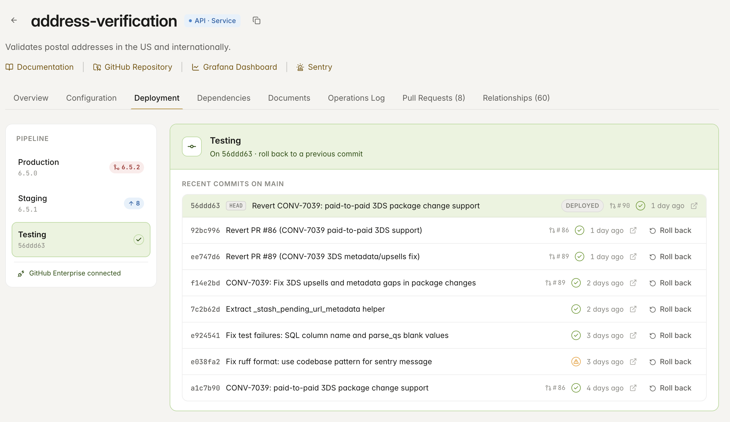 Promoting a build between environments — selecting commits, with an AI-suggested version bump and drafted release notes